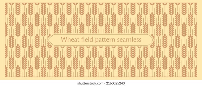 Ears of wheat horizontal border seamless pattern. Wheat pattern vector