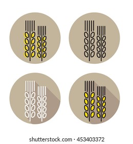 Ears of wheat icon in different styles