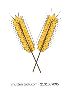 ears of wheat icon flat