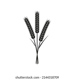 Ears of wheat icon. Vector illustration. Flat design.