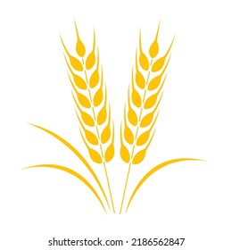 ears of wheat icon vector Illustration flat logo design