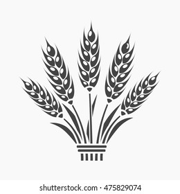 Ears of Wheat icon of vector illustration for web and mobile