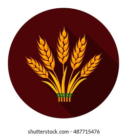 Ears of Wheat icon of vector illustration for web and mobile