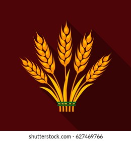 Ears of Wheat icon of vector illustration for web and mobile