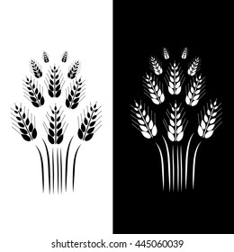Ears of Wheat icons. Can use for bread packaging, beer labels, packages of flour. Vector illustration.