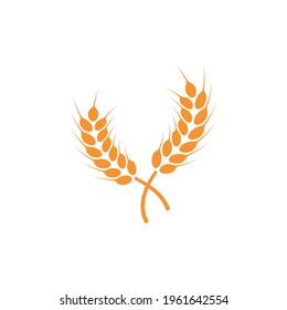 Weizenähren. Logo. Vektorgrafik auf weißem, isoliertem Hintergrund.