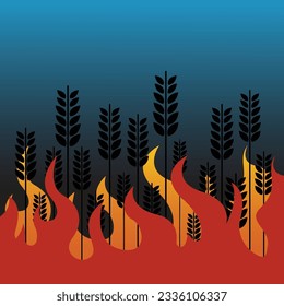 Ears of wheat on fire. Genocide.