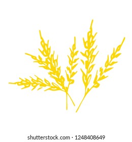 Ears of wheat. Passover, Shavuot. Vector illustration on isolated background.