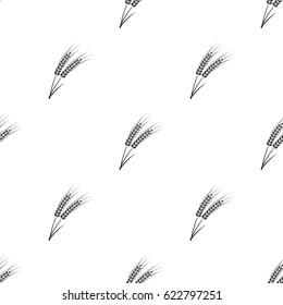 Ears of wheat pasta icon in black style isolated on white background. Types of pasta pattern stock vector illustration.