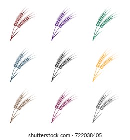 Ears of wheat pasta icon in black style isolated on white background. Types of pasta symbol stock vector illustration.