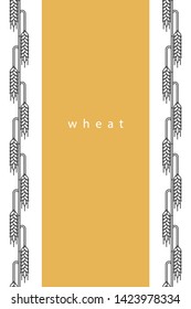 Ears of wheat. Seamless pattern for bakery or brewing and wheat products. Vertical repeating texture.