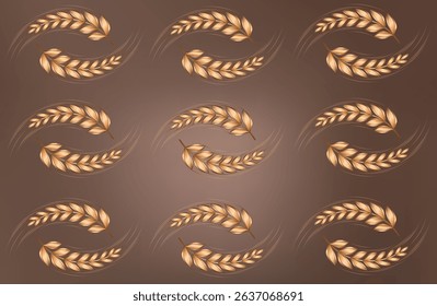 Ears of wheat symbols. Wheat silhouettes.
Wheat vector icons. gold, yellow