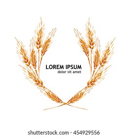 Ears of wheat. Vector