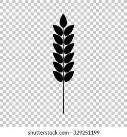 ears of wheat vector icon - black illustration