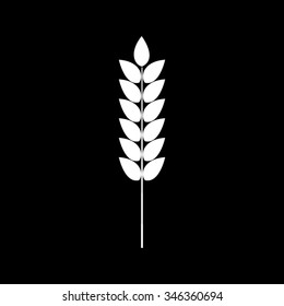 ears of wheat vector icon isolated on black