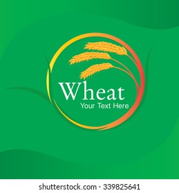 Ears of wheat in the vector on the local background