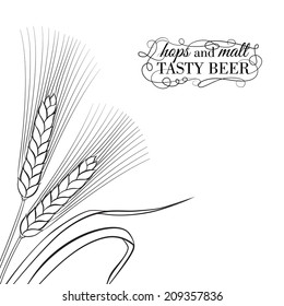 Ears of Wheat visual graphic icons, ideal for beer labels. Vector illustration.