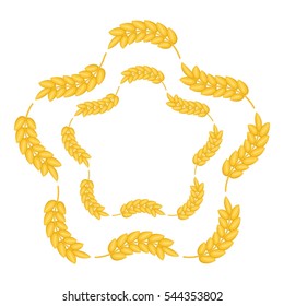 Ears wreath in flower shape icon. Cartoon illustration of ears wreath in flower shape vector icon for web design
