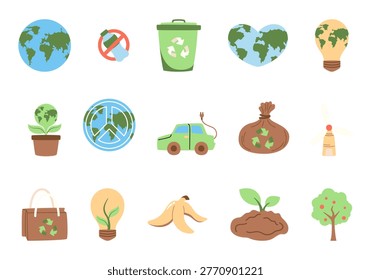 Eart Day Element Icon Set