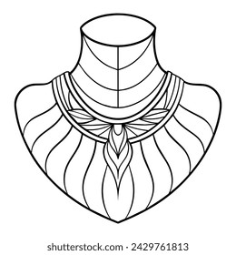 Decoración de cuello de tierra línea continua ilustración vectorial