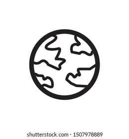 Eart planet icon vector. Simple earth planet sign in modern design style for website