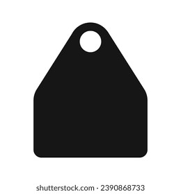 La burla de la etiqueta para el ganado. Etiqueta de identificación en blanco negro para animales de granja aislados en fondo blanco. Marca ganadera. Ilustración gráfica vectorial.