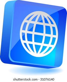 Earth 3d icon. Vector illustration.
