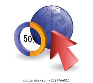 Earth 50 percent pie chart analyst