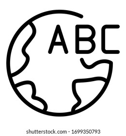 Earth abc icon. Outline Earth abc vector icon for web design isolated on white background