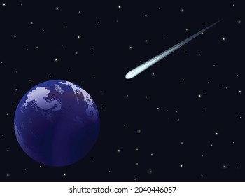 Earth about to hit by comet vector