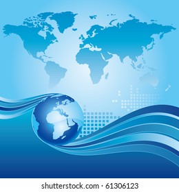 earth and abstract blue background
