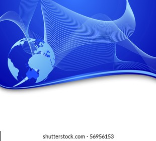 Earth abstract blue card. Vector illustration