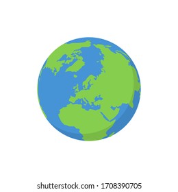 Earth in abstract style. Simple element vector illustration flat isolated.