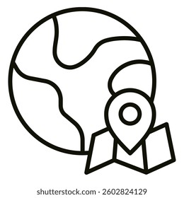 Earth Adventure icon line vector illustration