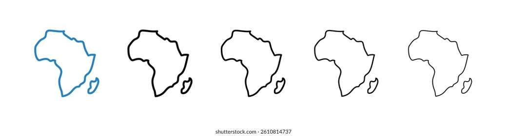 Earth africa icons collection vectors for web ui