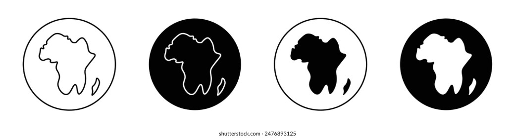 Earth africa vector icon symbol in flat style.