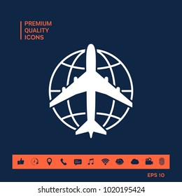 Earth and Airplane logo