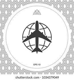 Earth and Airplane logo