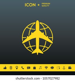 Earth and Airplane logo