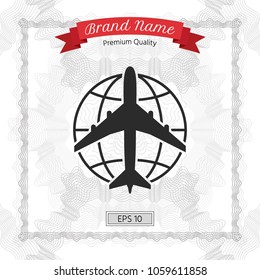 Earth and Airplane logo