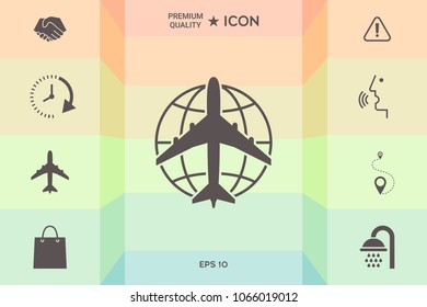 Earth and Airplane logo
