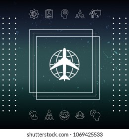 Earth and Airplane logo