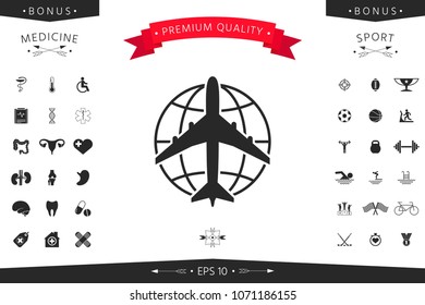Earth and Airplane logo