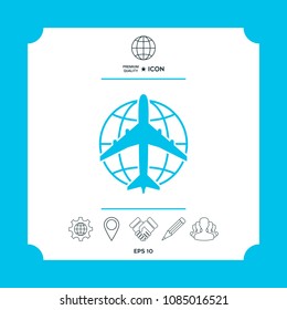 Earth and Airplane logo