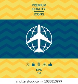 Earth and Airplane logo
