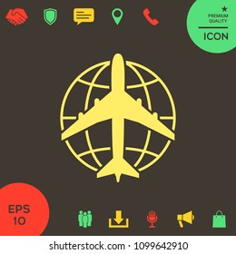 Earth and Airplane logo