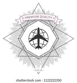 Earth and Airplane logo