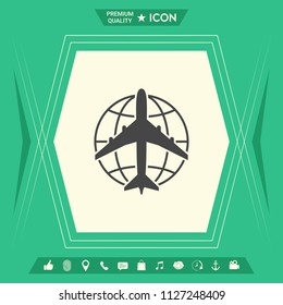 Earth and Airplane logo