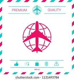Earth and Airplane logo