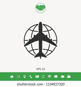 Earth and Airplane logo
